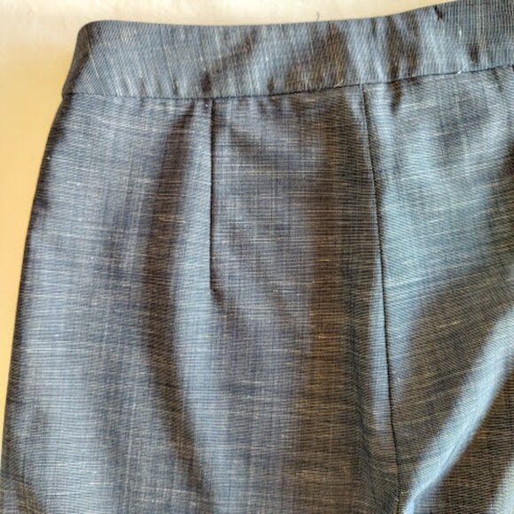 ANTONIO MELANI Straight Leg Textured Blue Cropped Dress Pants Non-Stretch 0 - Picture 9 of 10